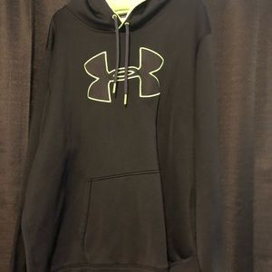 Under Armour Black Hoodie. & neon green